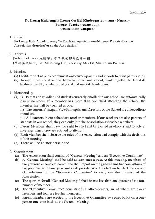 Constitution of Parent-Teacher Association