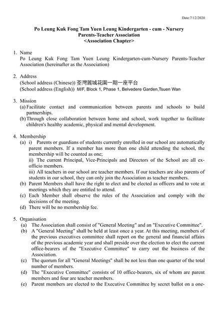 Constitution of Parent-Teacher Association